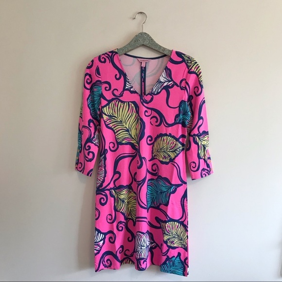 Lilly Pulitzer | Clarke Leaves in The Breeze Dress Pink - Picture 1 of 7